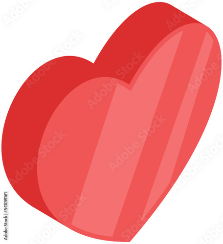 Symbol of love, valentines day gift vector illustration. Valentine, lovely card in shape of red heart. Cute paper postcard or virtual sticker. Sharing love concept. Holiday greeting in shape of heart