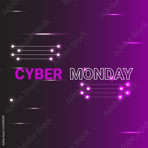 Cyber Monday sale digital circuit background banner template for business promotion vector illustration
