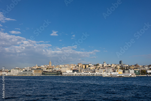 Panorama of Istanbul with Galata Tower at skyline. Travel background