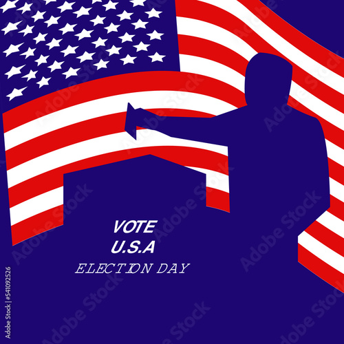 Election day Usa debate of president voting banner design