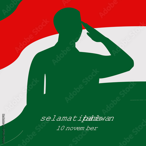 Indonesian National Heroes day November 10th background banner design vector illustration