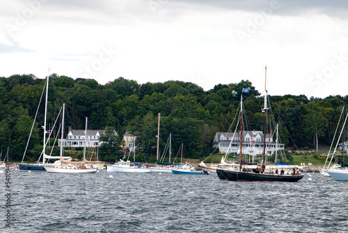 Sailboats in the harbor.