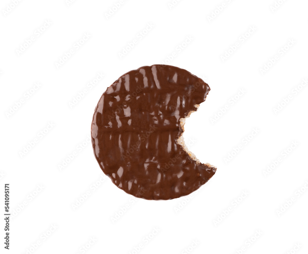 Puffed Rice Cake with Chocolate Isolated Puffed Rice Cake with Chocolate Isolated