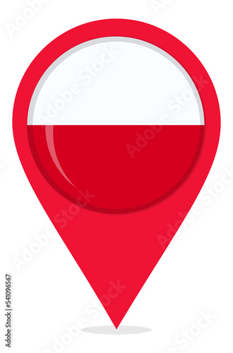 Map pin icons of Poland s national flags