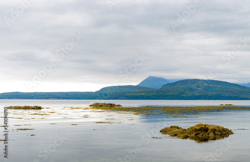 Peaceful waters of Loch Slapin,summertime near Tokavaig,Isle of Skye,Scotland,UK.