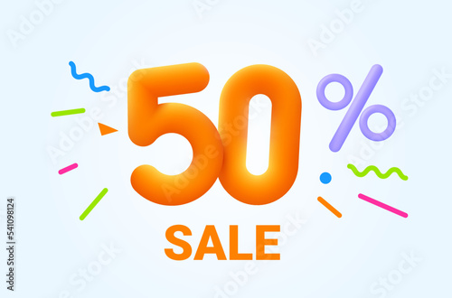 50 percent off discount sale promotion offer. Mega banner background online vector discount promotion design.