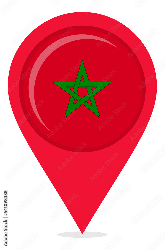 Map pin icons of Morocco's national flags Map pin icons of Morocco's national flags
