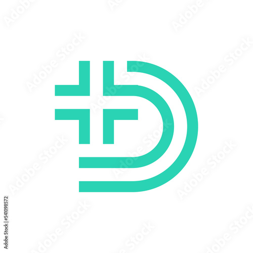 Letter D cross plus medical logo design