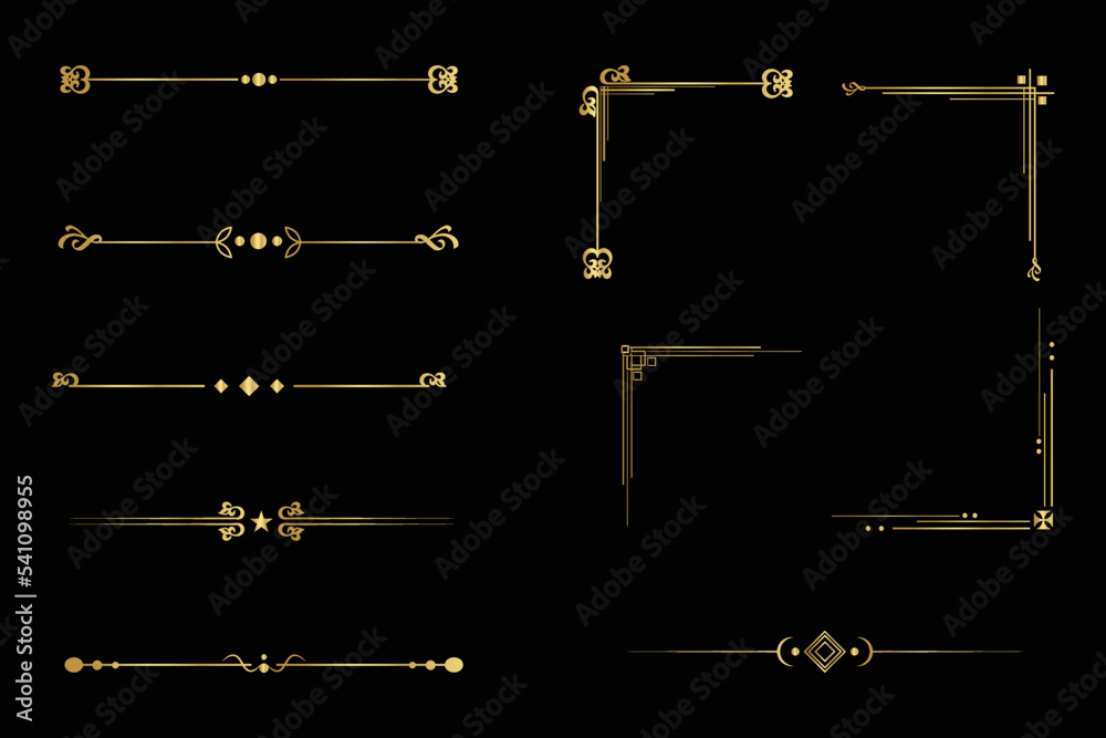 dividers luxury gold collectrion art deco style dividers luxury gold collectrion art deco style