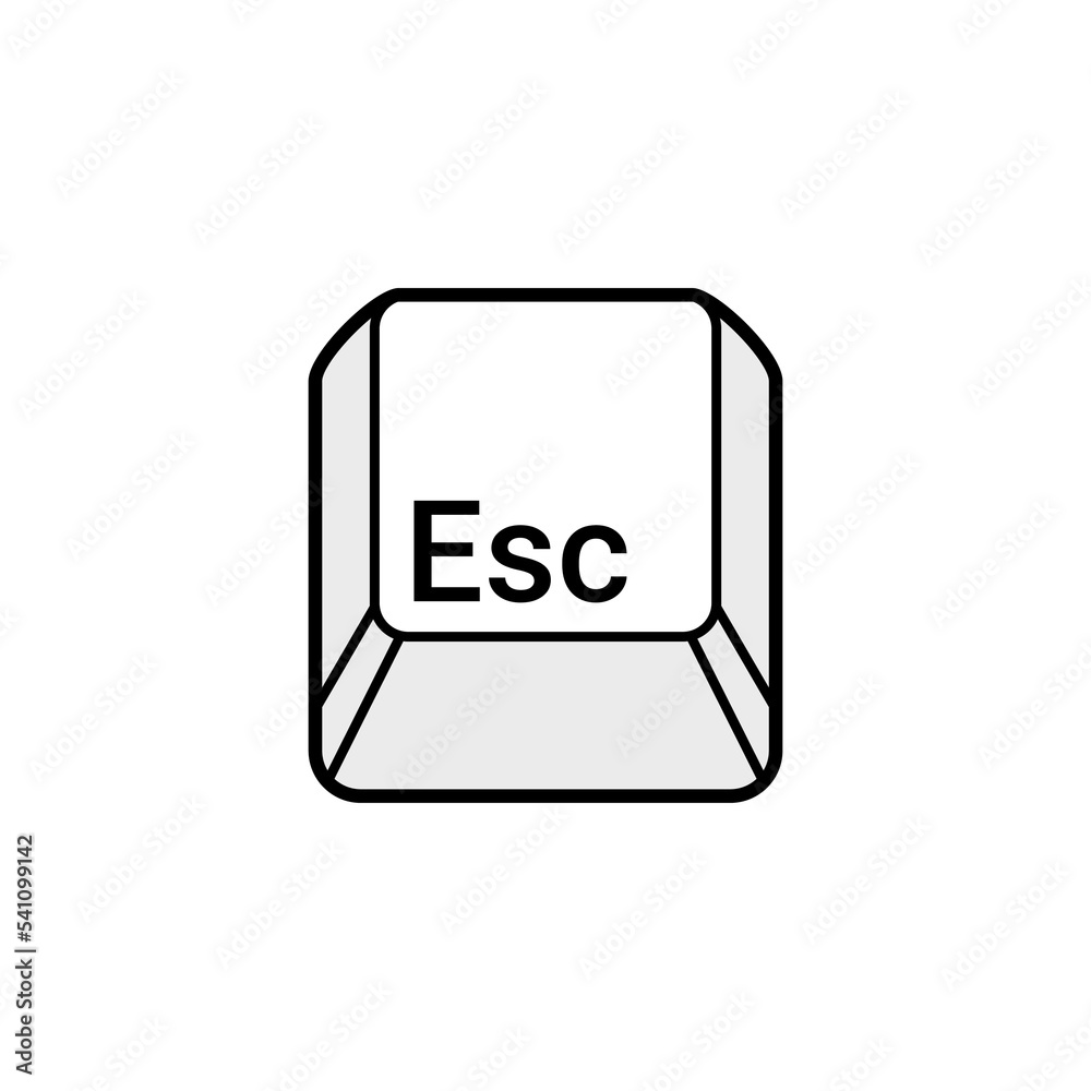 Esc button key vector icon. Escape keyboard logo computer cartoon ...