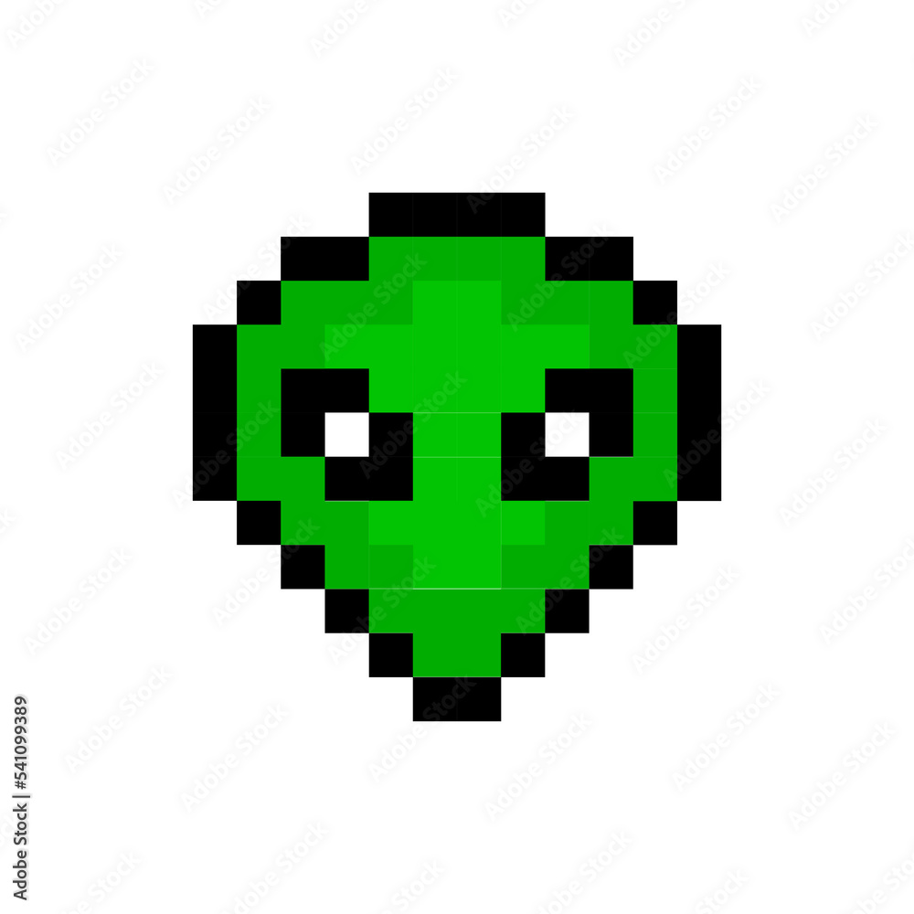 Pixel alien 8 bit art. Cosmic graphic cartoon pixel alien icon ufo alien. Pixel alien 8 bit art. Cosmic graphic cartoon pixel alien icon ufo alien.