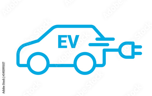 EV car electric vehicle charger logo icon. Hybrid ev car station eco sign green automobile symbol.