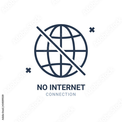No internet signal access concept forbidden network. Bad connection mibile signal offline vector communication problem.