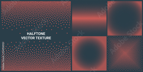 Vector halftone pattern texture gradient screen background. Half tone dot texture gradation graphic artwork effect.