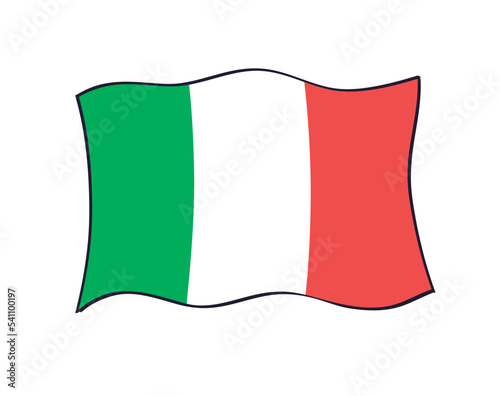 Italy, Italian flag isolated cartoon vector icon.