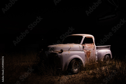 old car in the night