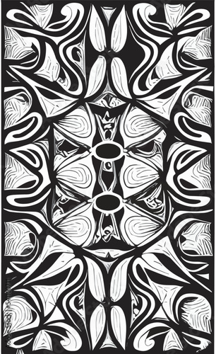 Decorative black and white gothic ornament, base for tattoo