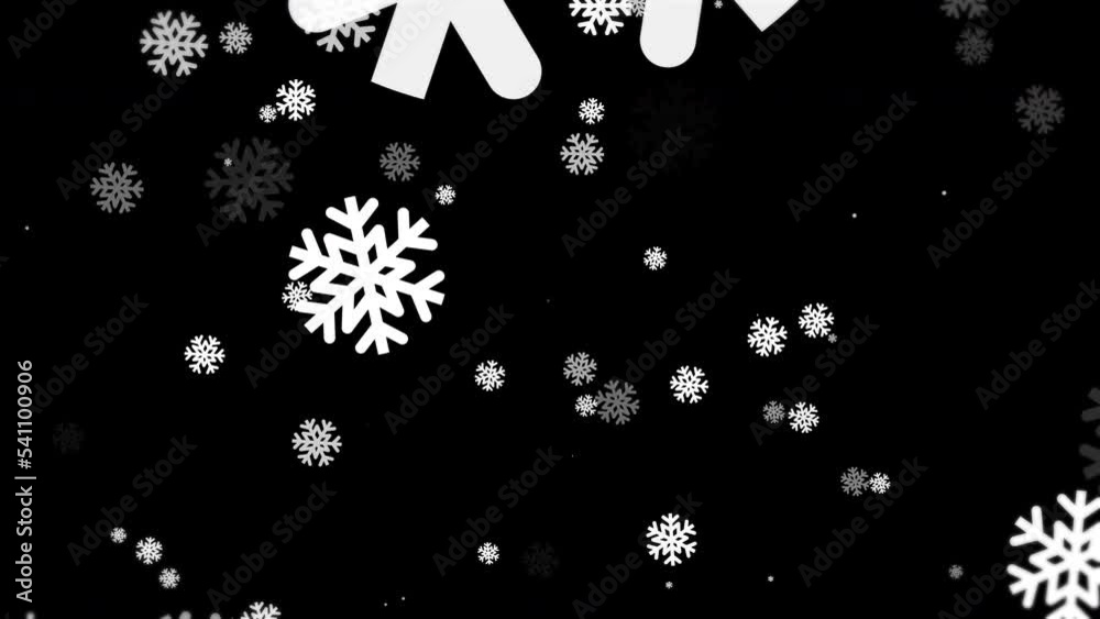 Its Holiday Season Merry Christmas! Nice snow flakes falling. 16 seconds loop full screen, 4K Resolution 3840×2160 pixel. Compressed with Quicktime ProRes codec with alpha channel so you can easily