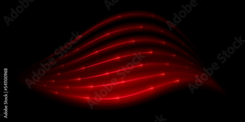 Red wavy light effect. Warm and hot air flow. Shimmering lines