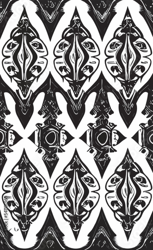 Decorative black and white gothic ornament, base for tattoo