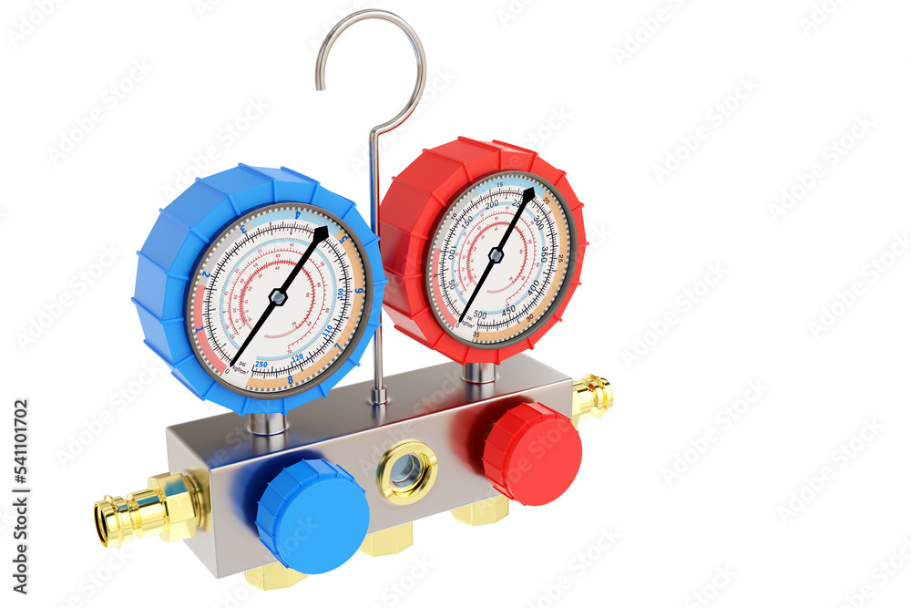 Freon pressure sensors. Air conditioner sensors isolated on white