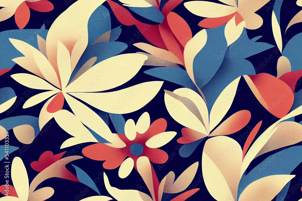 Set of abstract seamless patterns with flowers. Modern design for paper, cover, fabric, interior decor and other use. Set of abstract seamless patterns with flowers. Modern design for paper, cover, fabric, interior decor and other use.