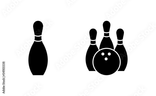 Bowling icon vector for web and mobile app. bowling ball and pin sign and symbol.