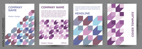 Office brand book front page template collection geometric design. Bauhaus style hipster pamphlet