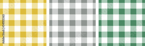 Checkered napkin lines cells vintage seamless paterns vector set. Gingham