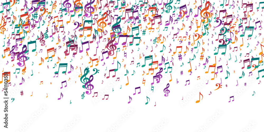 Musical notes cartoon vector background. Song Musical notes cartoon vector background. Song