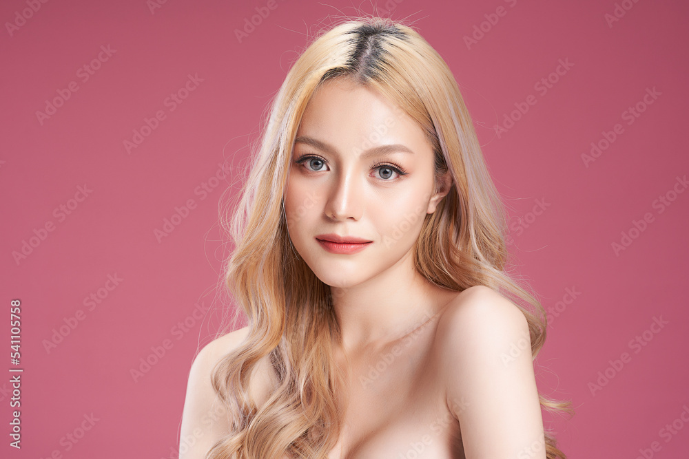 Beautiful young asian woman with clean fresh skin on pink background, Face care, Facial treatment, Cosmetology, beauty and spa, Asian women portrait. Beautiful young asian woman with clean fresh skin on pink background, Face care, Facial treatment, Cosmetology, beauty and spa, Asian women portrait.