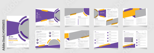 Multipage creative kid education brochure template design or 16 Page School, college, and university, brochure design layout bifold brochure, annual report template, annual report