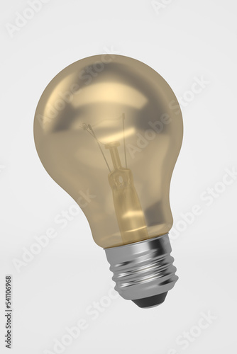 Idea light bulb on white background. 3D illustration.