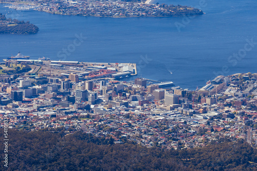 View from Mt Wellington over Hobart Tasmania Australia © FiledIMAGE