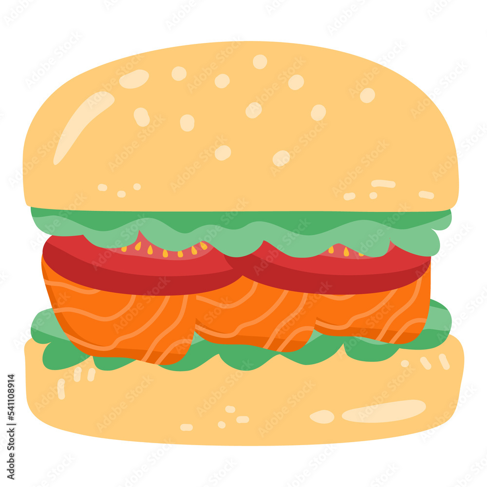 burger with salmon