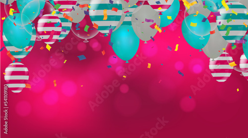 Grand opening ceremony with ..... balloon, ..... and confetti, for Retail, Shopping or Black Friday Promotion in style
