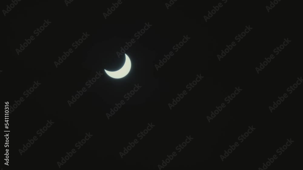 Partial solar eclipse on Oct 25, 2022. Coverage of Sun, Moscow location. ND filter, speed up, no vfx. High quality 4k footage Partial solar eclipse on Oct 25, 2022. Coverage of Sun, Moscow location. ND filter, speed up, no vfx. High quality 4k footage