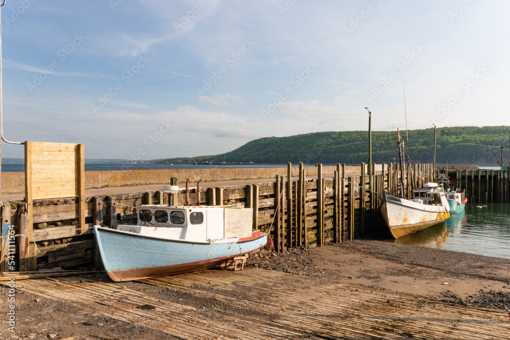 Lobster Fishing Boats in the Harbour at Low Tide