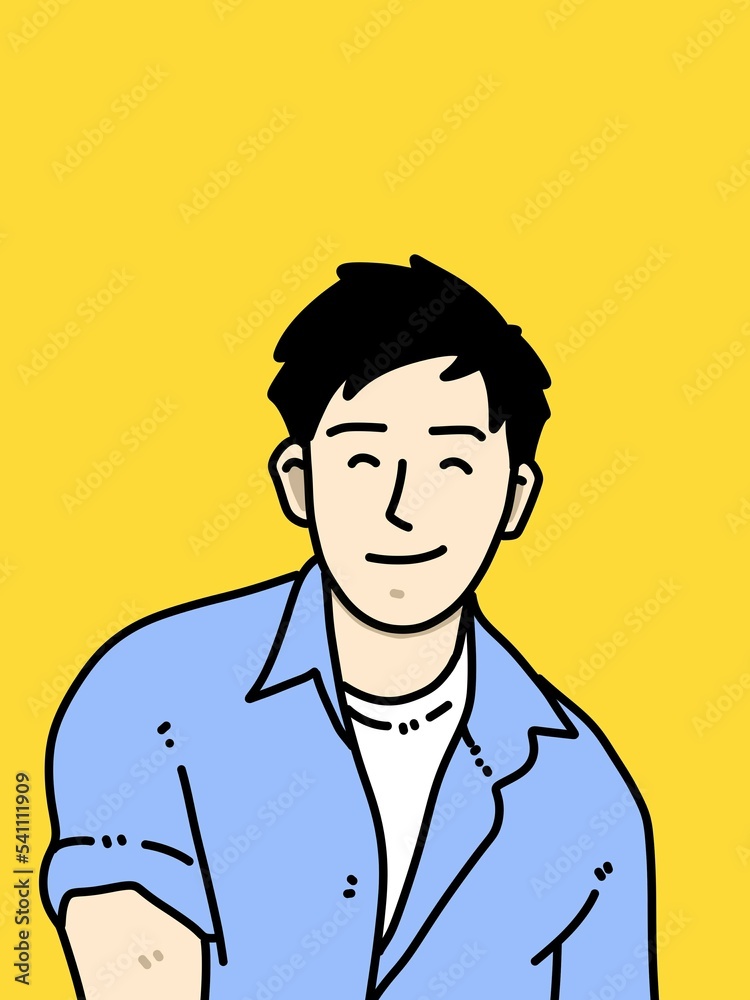 cute man cartoon on yellow background cute man cartoon on yellow background