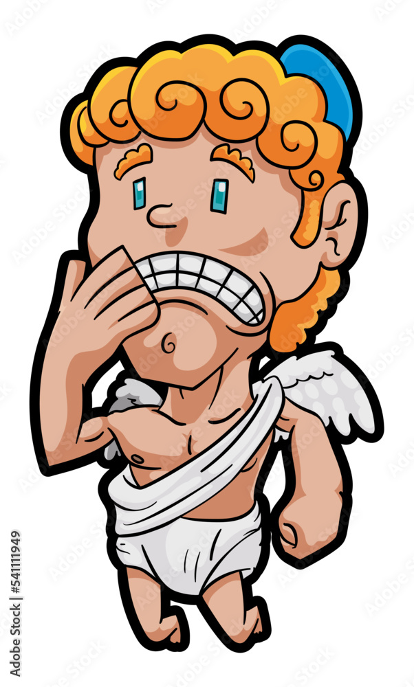 Guardian Angel with Uh-Oh or Worried Gesture, Vector Illustration Guardian Angel with Uh-Oh or Worried Gesture, Vector Illustration