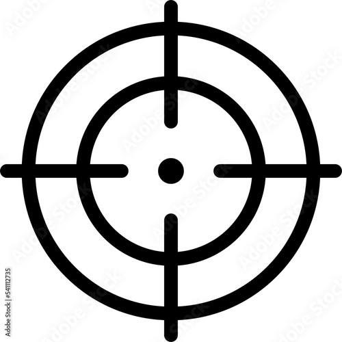 Target aim icon. Weapon aim in png. Bullseye symbol on transparent background. Target sign in png. Aim icon on transparent background photo