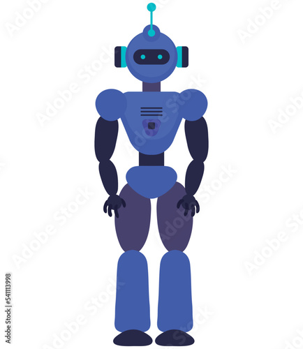 blue ai robot futuristic