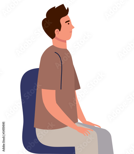 young man seated