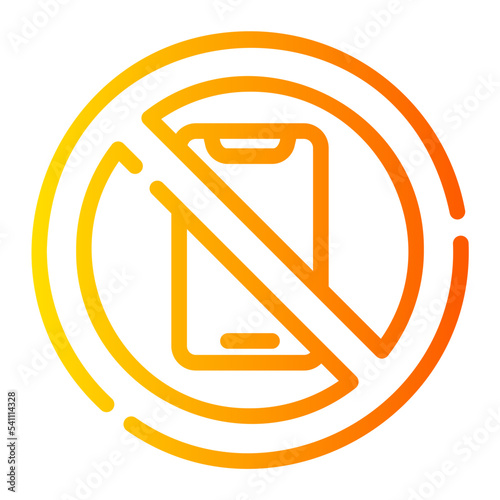 no mobile phone gradient icon