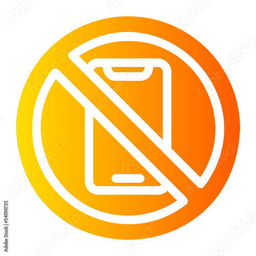 no mobile phone gradient icon