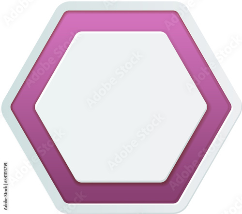 3d hexagon button
