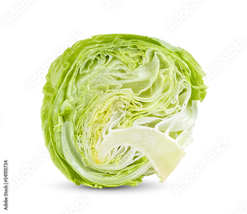 ​Slice Green Iceberg lettuce on transparent png