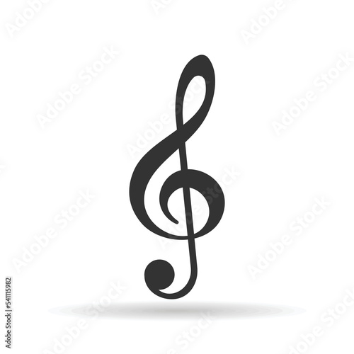 treble clef on white background