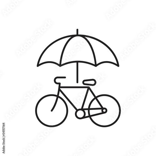 Bicycle Insurance icon design. Bike and shield vector icon. isolated on white background. Vector graphics