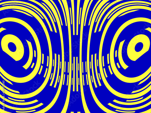 Blue yellow abstract background with spiral